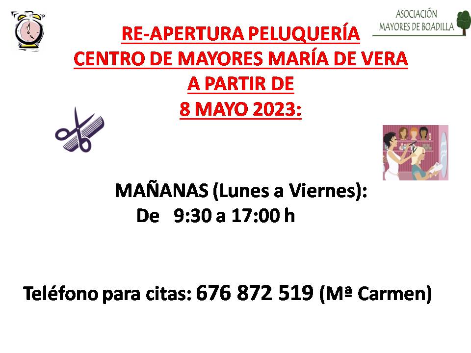 RE-APERTURA PELUQUERA EN MARA DE VERA (8 MAYO 2023)